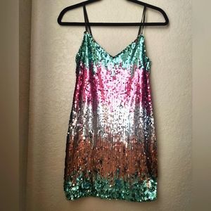 Express sequin mini dress